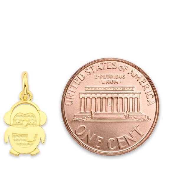 10k Solid Gold Penguin Charm - Christmas Jewelry Gifts for Her - Picture 4 of 5